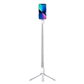 KH5S:n sisään vedettävä kannettava matkapuhelinteline Suoratoisto Bluetooth-selfie Stick Stand täyttövalolla (1,3 m)