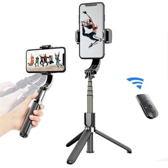 SELFIESHOW L08 Kädessä pidettävä Bluetooth Selfie Stick Piilotettu jalusta Live-lähetysteline kaukosäätimellä - Musta