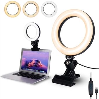 6 tuuman USB-liitinlamppu Live Broadcast Makeup 16 cm tietokone kannettavan tietokoneen Ring täyttövalo