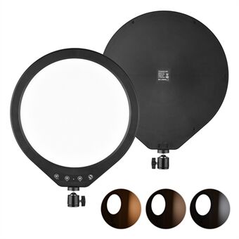 10 W LED-videovalo 12 tuuman Ring 120 LED-helmiä valolampun tuki 3000K-6000K himmentävä CRI90 + USB-virtalähde pyörivällä pallopäällä Head suoratoistoa varten muotokuvaa varten